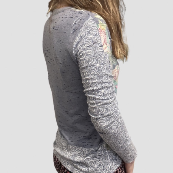 Sundance Whimsy Rose Baby Waffle Embroidery Inspired Long Sleeve Tee Shirt - Picture 5 of 9